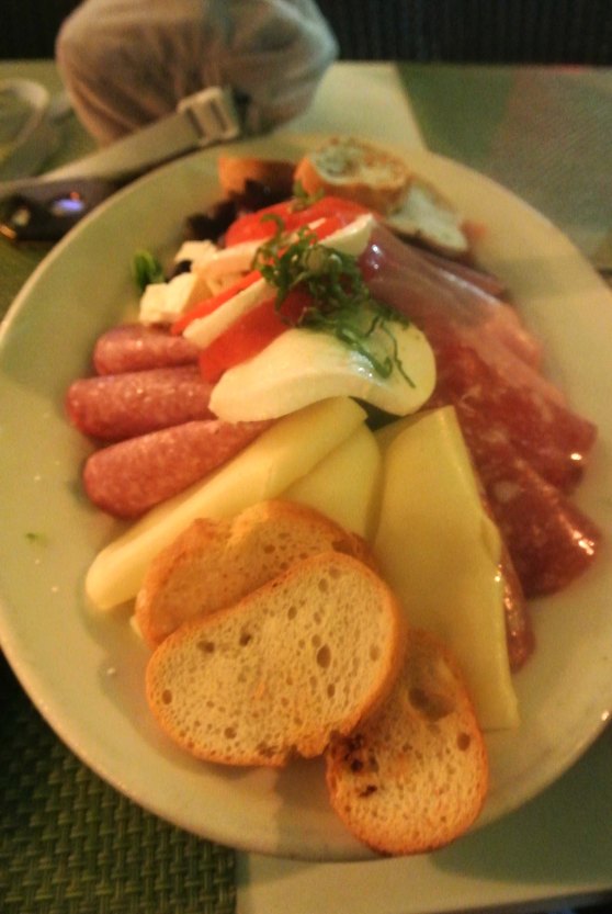 Cheese and charcuterie plate for two